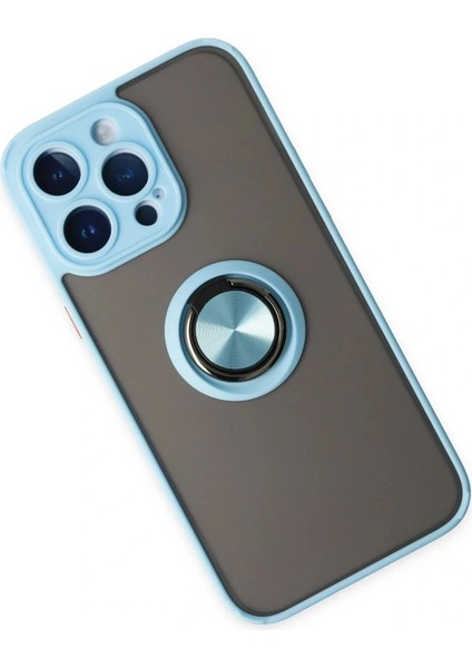 iPhone 14 Pro Max Kılıf Montreal Yüzüklü Silikon Kapak - Buz Mavi modelleri