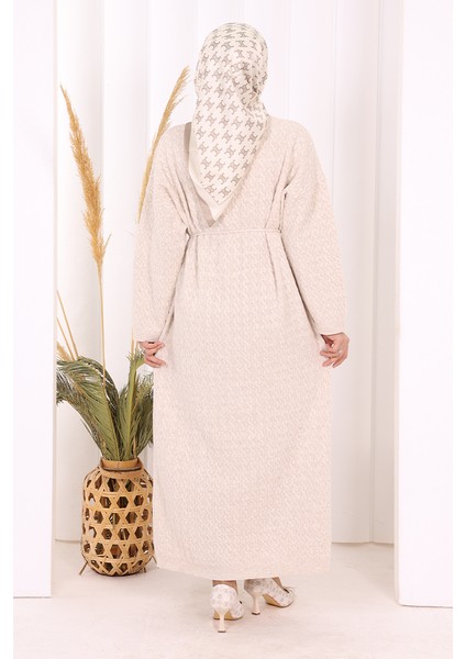 Örgülü Desenli Triko Elbise 18341 Taş indirimleri