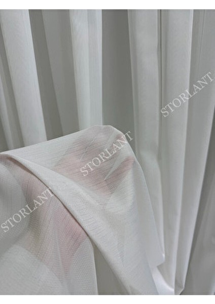 Efsun Gri Bambu Serpme Tül Perde Ütü Gerektirmeyen Kalın Kumaş 275 x 270 cm