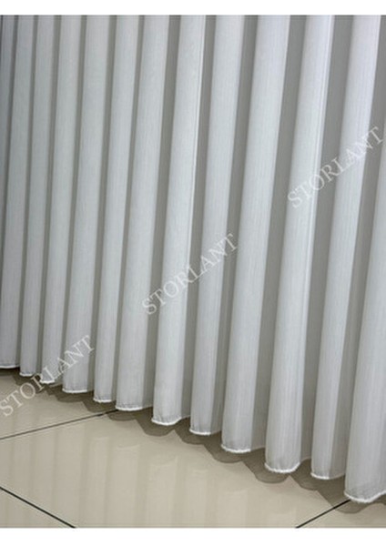 Efsun Gri Bambu Serpme Tül Perde Ütü Gerektirmeyen Kalın Kumaş 275 x 270 cm