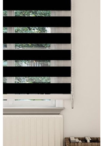 Zebra Perde Siyah Polyester Kumaş Modern Tasarım ile Şık Görünüm modelleri