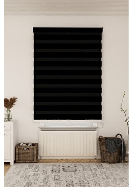 Zebra Perde Siyah Renk Bambu Desenli Polyester Kumaş ile Modern Dekorasyon indirimleri