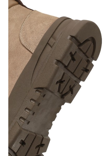 Erkek Vizon Bağcıklı Fermuarlı Nubuk Deri Casual Bot 25WFD6426V3