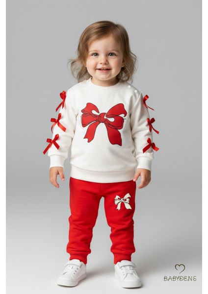 Fiyonklu Kız Bebek 2’li Eşofman Takımı Omuz Çıtçıtlı,yan Kurdele DETAYLI,%100PAMUK Mevsimlik Alt-Üst