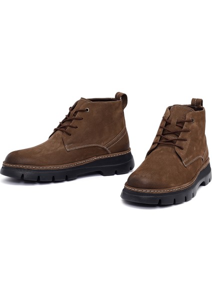 Erkek Kahverengi Bağcıklı Nubuk Deri Casual Bot 25WFD7515V3 modelleri