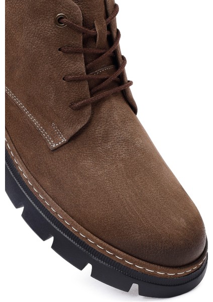 Erkek Kahverengi Bağcıklı Nubuk Deri Casual Bot 25WFD7515V3