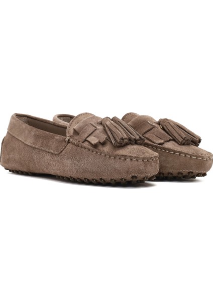 Kadın Vizon Püsküllü Süet Deri Loafer 25AFD290510 modelleri