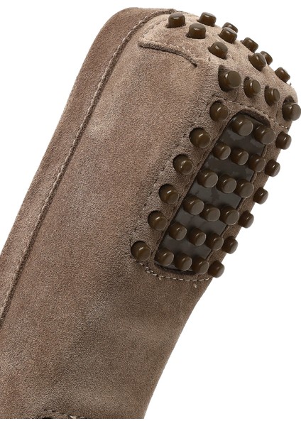 Kadın Vizon Püsküllü Süet Deri Loafer 25AFD290510