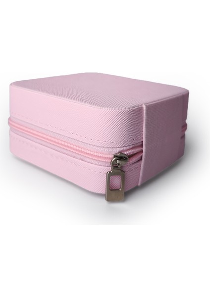 Çift Gözlü Seyahat Tipi Takı Kutusu Pembe