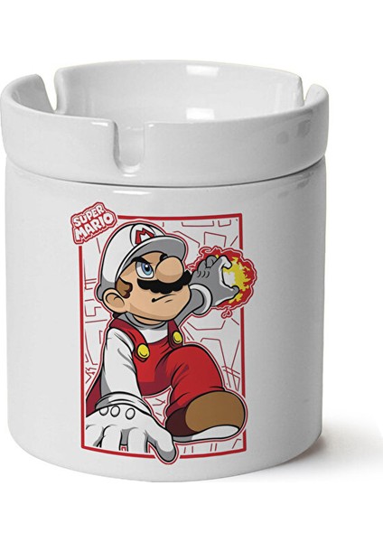 Mario Baskılı Porselen Küllük Makinede Yıkanabilir