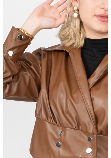 Chromeedge Asymmetric Leather Blouse – 7759