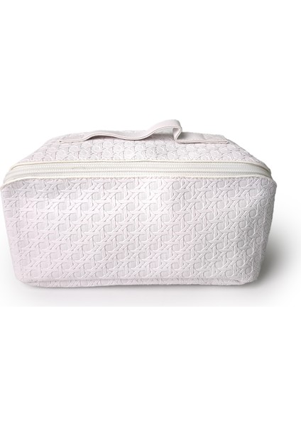 Çapraz Açılan Makyaj Çantası Beyaz modelleri