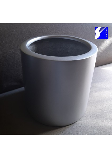 Gümüş Renkli Dekoratif Fiber Saksı 30cm x 30cm