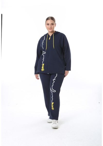 Kadın Büyük Beden Kışlık Viskon Lacivert Alt Üst Takım fırsatları