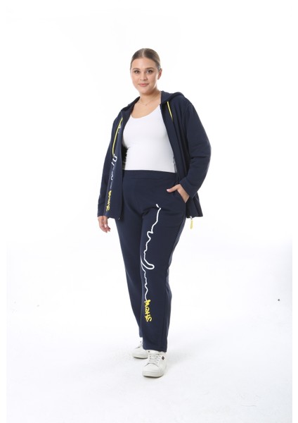 Kadın Büyük Beden Kışlık Viskon Lacivert Alt Üst Takım indirimleri