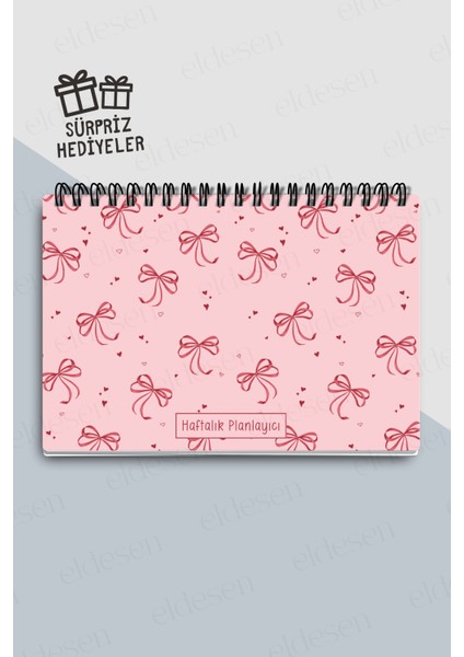 Haftalık Planlayıcı A5 Defter, Esnek Ince Karton Kapaklı, 1 Yıllık Planlayıcı, Pembe Fiyonk fiyatları