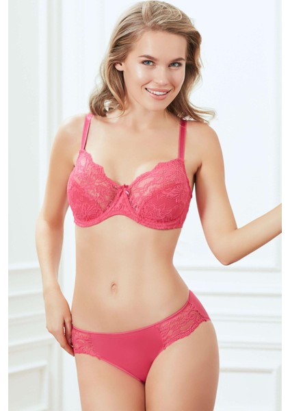 Arias Closet Balenli Desteksiz Dolgusuz Toparlayıcı Dantelli Küçültücü Sütyen ve Slip Takım