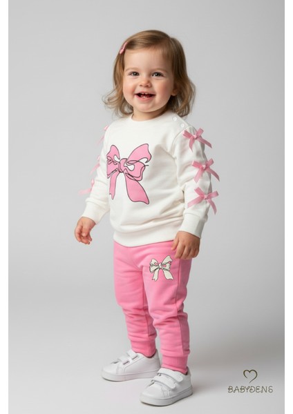 Fiyonklu Kız Bebek 2’li Eşofman Takımı Omuz Çıtçıtlı,yan Kurdele DETAYLI,%100PAMUK Mevsimlik Alt-Üst modelleri