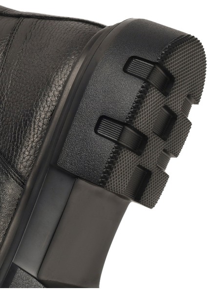 Erkek Siyah Fermuarlı Kalın Tabanlı Deri Casual Bot 25WFD6429FT