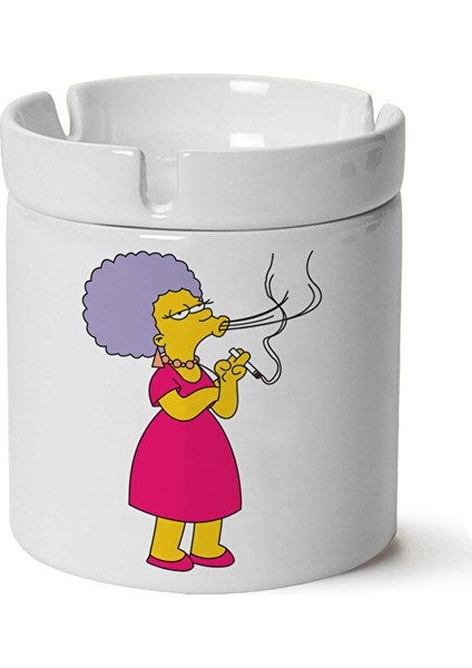 Simpsons Baskılı Porselen Küllük Makinede Yıkanabilir
