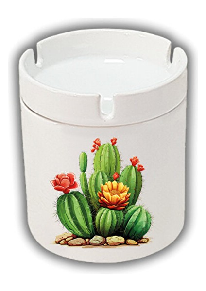 Kaktüs Baskılı Küllük Kül Tablası