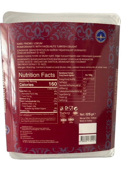 Nar Fındıklı Lokum 125 gr – Türk Lokumu Hediyelik Tatlı modelleri