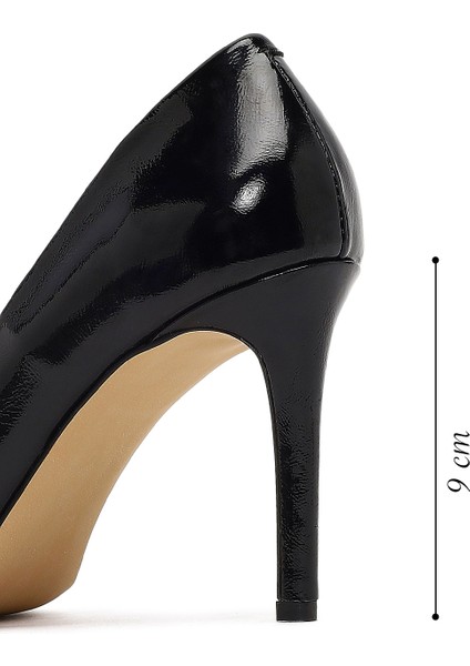 Kadın Siyah Ince Topuklu Rugan Deri Stiletto 25AFD130616 fiyatları