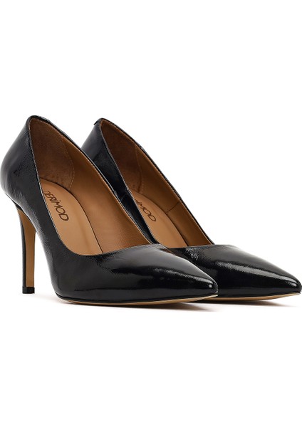 Kadın Siyah Ince Topuklu Rugan Deri Stiletto 25AFD130616 modelleri