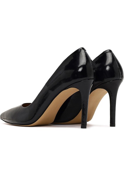 Kadın Siyah Ince Topuklu Rugan Deri Stiletto 25AFD130616