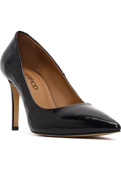Kadın Siyah Ince Topuklu Rugan Deri Stiletto 25AFD130616