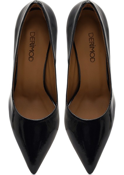 Kadın Siyah Ince Topuklu Rugan Deri Stiletto 25AFD130616