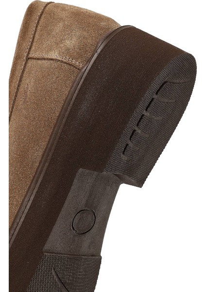 Kadın Vizon Süet Deri Loafer 25AFD130310