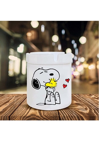 Snoopy Dog Baskılı Seramik Kokusuz Küllük