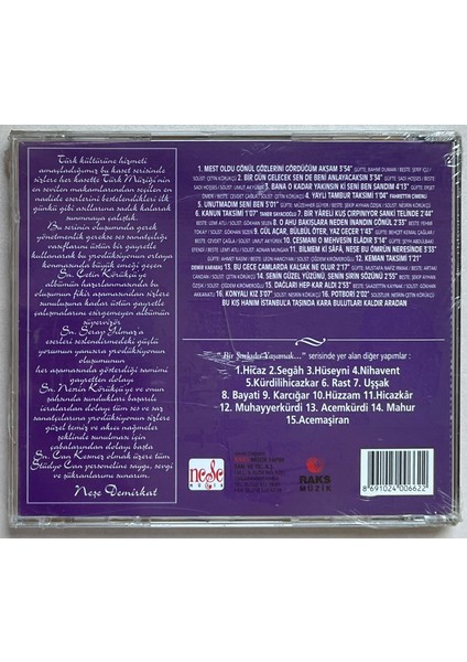 Türk Sanat Müziği Seçmeleri Karcığar CD (Jelatininde Sıfır Orijinal Dönem Baskı Cd) fiyatları