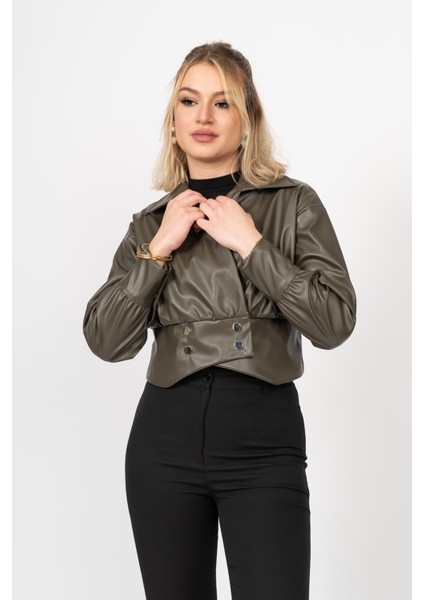 Chromeedge Asymmetric Leather Blouse – 7759 fırsatları