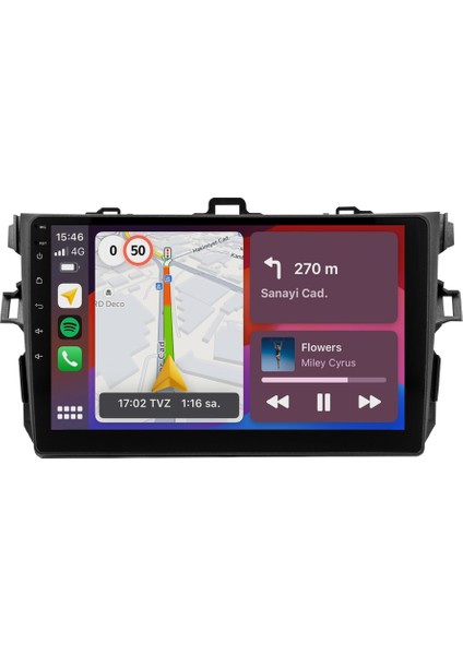 Toyota Corolla Android Multimedya Ekran (2008-2012) | 2gb/4gb/8gb Ram – Carplay – Android Auto – Navigasyon – Google Play – Geri Görüş Kamerası – Soket Sokete Uyumlu fiyatları