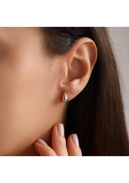 14 Ayar Altın Mini Tekli Damla Küpe fiyatları