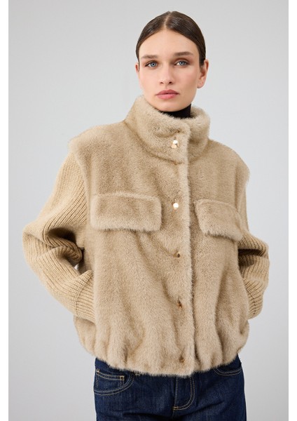 Cortina Kadın Bej Kısa Teddy Mont 25WGP5312FX