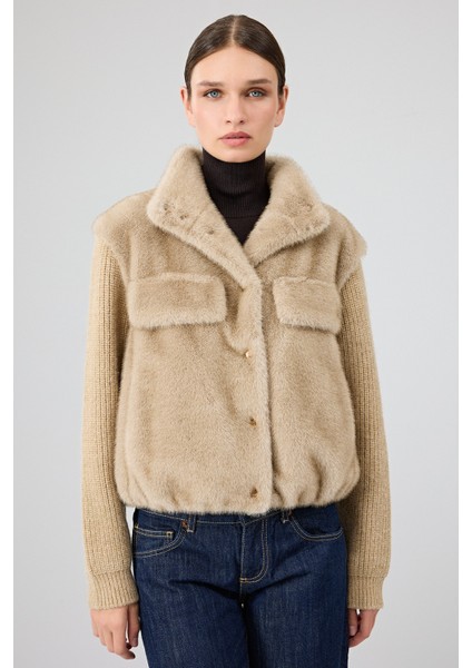 Cortina Kadın Bej Kısa Teddy Mont 25WGP5312FX modelleri