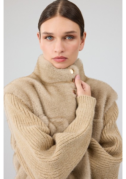 Cortina Kadın Bej Kısa Teddy Mont 25WGP5312FX