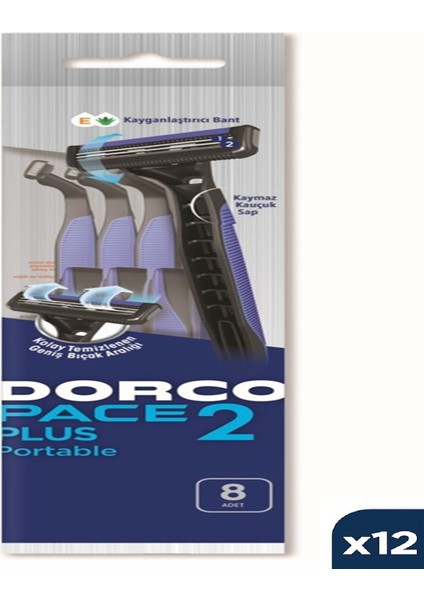 Pace 2 Plus Kullan At Tıraş Bıçağı 8'li Poşet X12 Paket