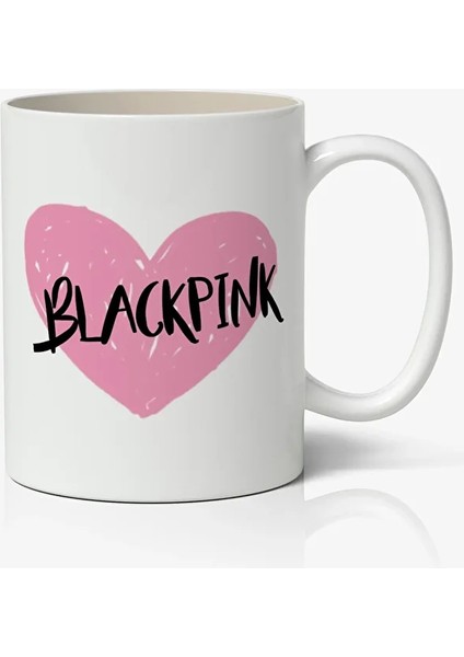 Black Pink Logolu Beyaz Anime Kupa Bardak