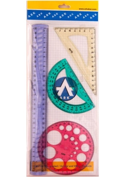 Çizim Seti 30 cm Cetvel Ile 4 Parça (Daire Şablonlu)