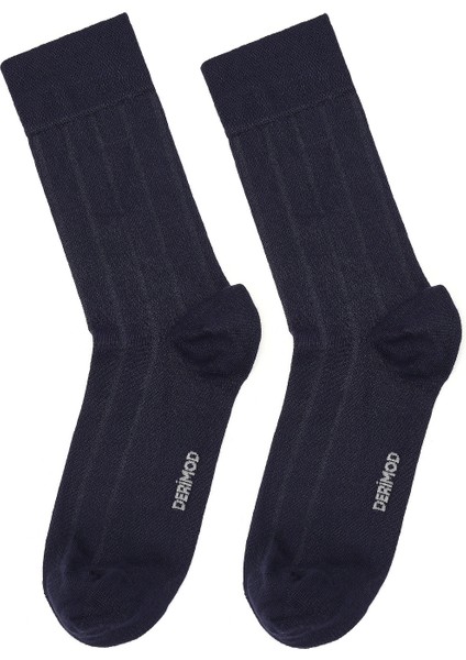 Erkek Lacivert Bambu Uzun Çorap 000A2C35136F