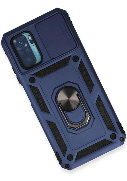 Xiaomi Redmi Note 10 Kılıf Pars Lens Yüzüklü Silikon - Lacivert modelleri