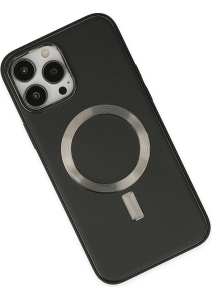 iPhone 13 Pro Max Kılıf Coco Deri Magneticsafe Silikon - Siyah modelleri