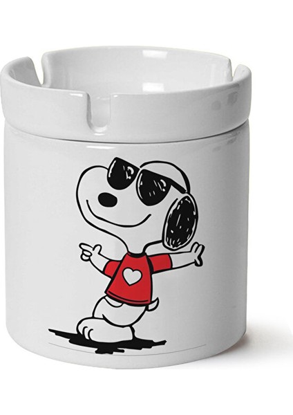 Snoopy Baskılı Porselen Küllük Makinede Yıkanabilir