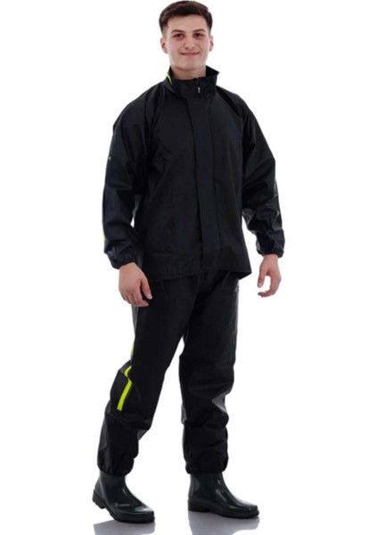 Reflektörlü Motokurye Yağmurluğu (Kapişonsuz)