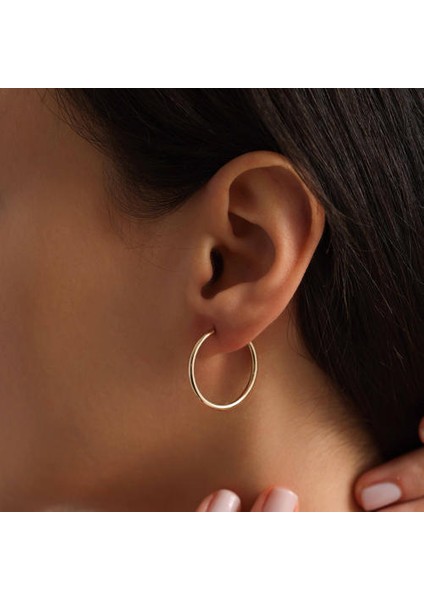 14 Ayar Altın Halka Tekli Küpe 2.2 cm fiyatları