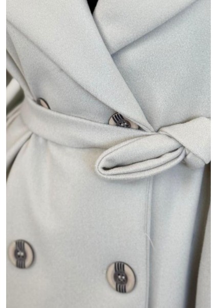 Arden Kapüşonlu Kuşaklı Tesettür Kaban- Bej